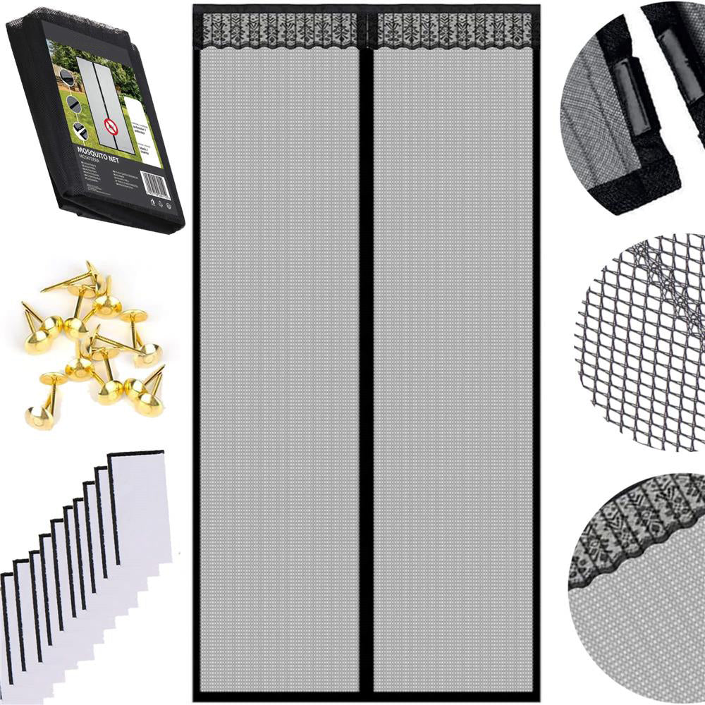 Plasa anti-insecte, cu inchidere magnetica, latime 100cm, inaltime 210cm, negru