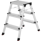 SONGMICS Scara dubla din aluminiu, multifunctionala, sarcina 150kg, cu 3 trepte, 59x44x62cm