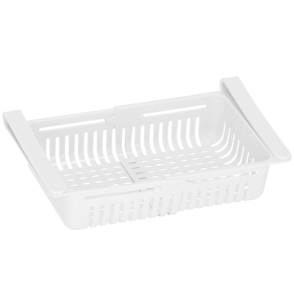 Organizator frigider, model cos extensibil, 16x28.5cm, alb