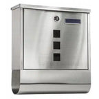 Cutie postala de exterior, pentru gard sau perete, din otel zincat, cu incuietoare, 37x11x37cm, gri argintiu