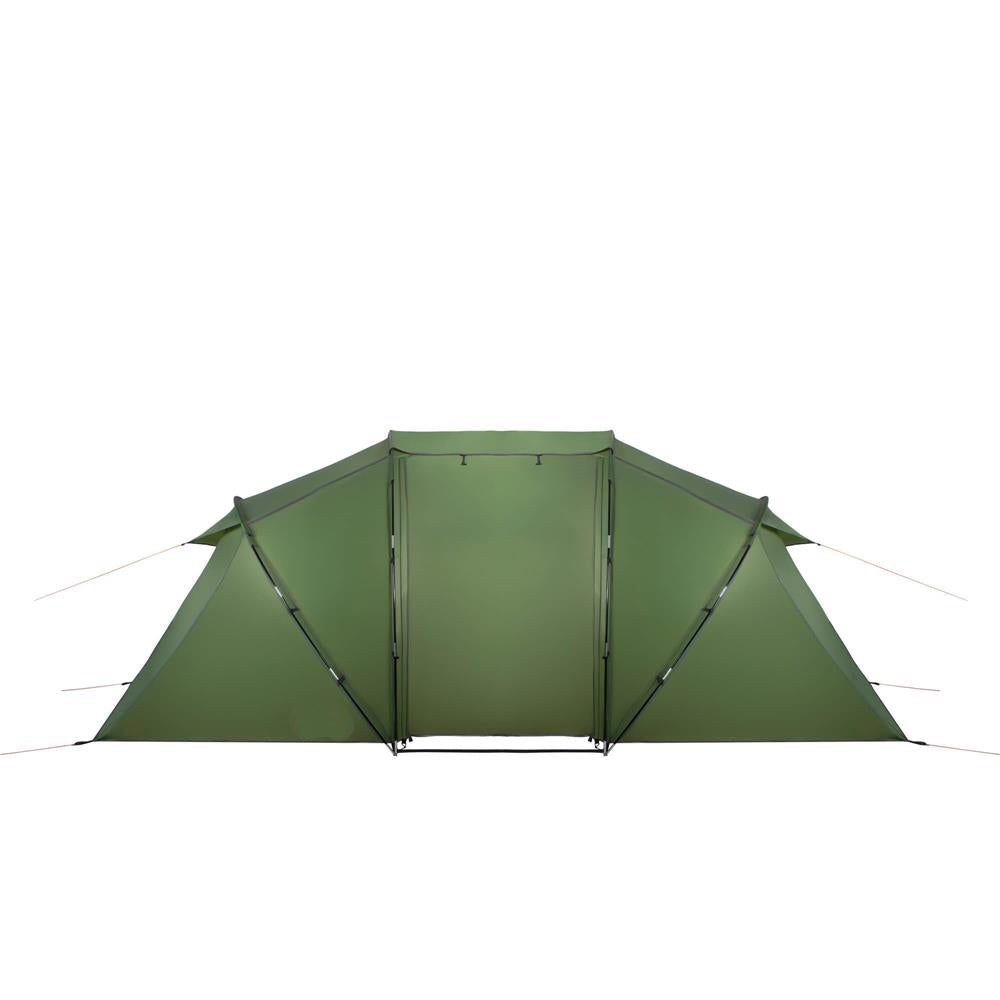 Cort camping, impemeabil, 2 camere + hol, 4 locuri, 460x200x245cm, verde
