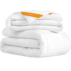 SONGMICS Pilota matlasata dubla, 4 anotimpuri, 150, 350 si 500 GSM, din microfibra, 200x200 cm, alb