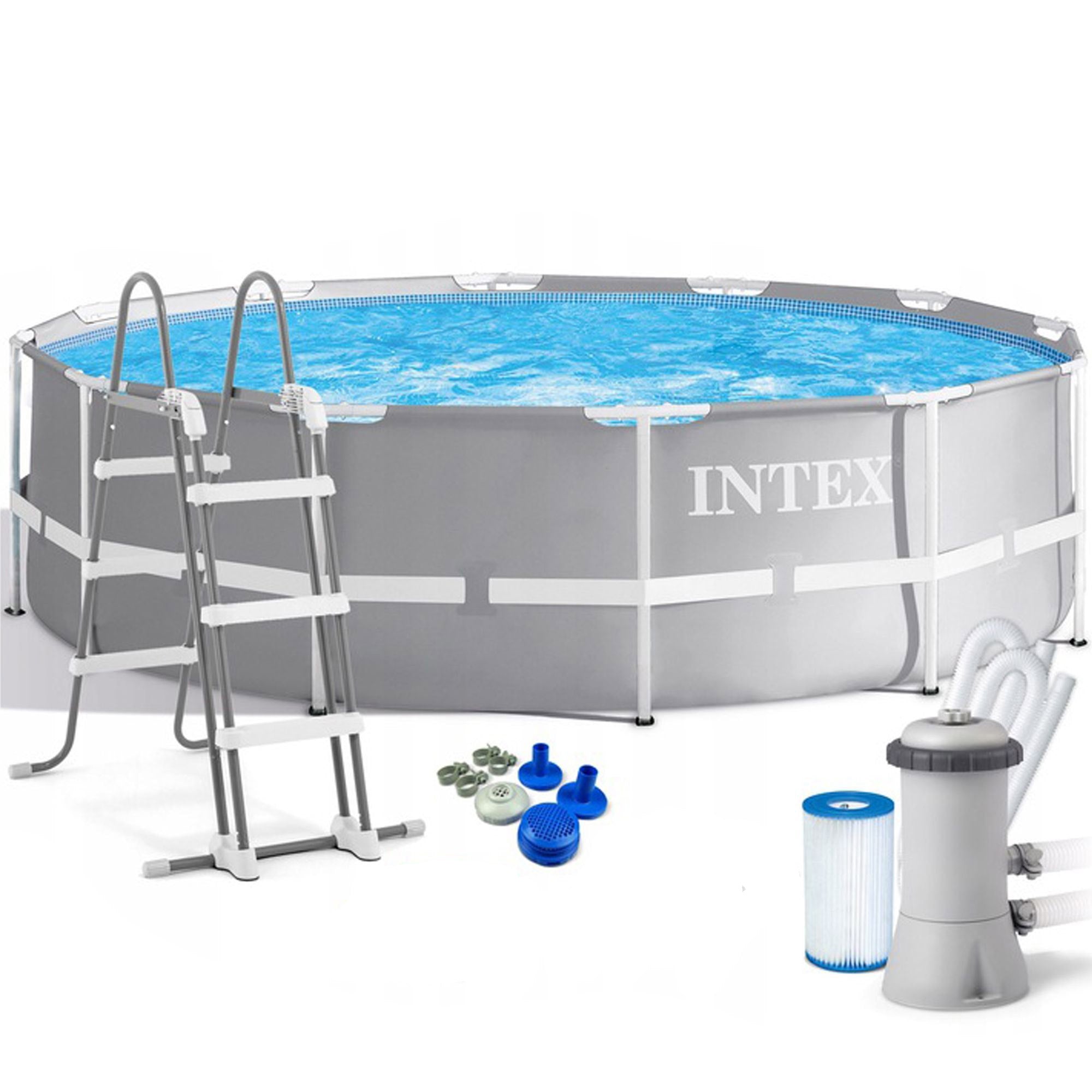 Piscina cadru metalic Intex Prism Frame, 366x99cm, 9.000 litri, cu pompa de filtrare si scara