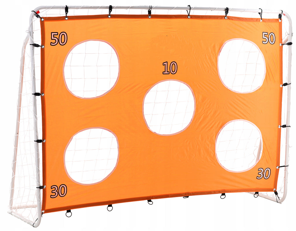 Poarta de fotbal din otel, 152x213cm, profil 25mm, tinta antrenament, portocaliu