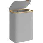 SONGMICS Cos de rufe textil, pliabil, cu 2 compartimente detasabile, 130L, 52x39x71 cm, gri