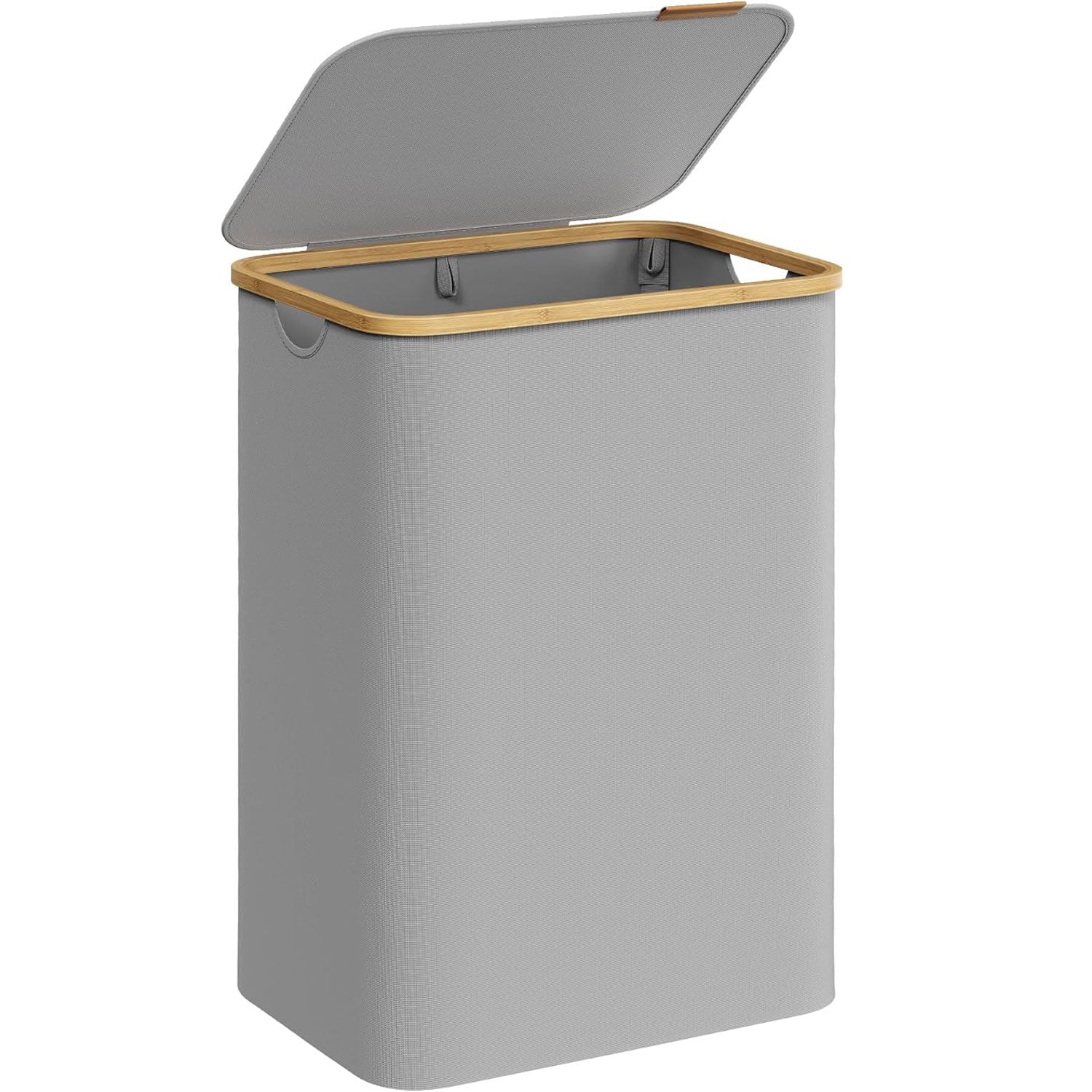 SONGMICS Cos de rufe textil, pliabil, cu 2 compartimente detasabile, 130L, 52x39x71 cm, gri