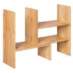 SONGMICS Organizator modular cu 3 forme de depozitare reglabile, din bambus, 65x15x40 cm, maro