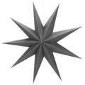 Stea decorativa 3D din hartie, cu 9 colturi, 60cm, argintie