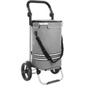 SONGMICS Carucior de cumparaturi piata, pliabil, compartiment frigorific, multifunctional, 44x35x100 cm, gri