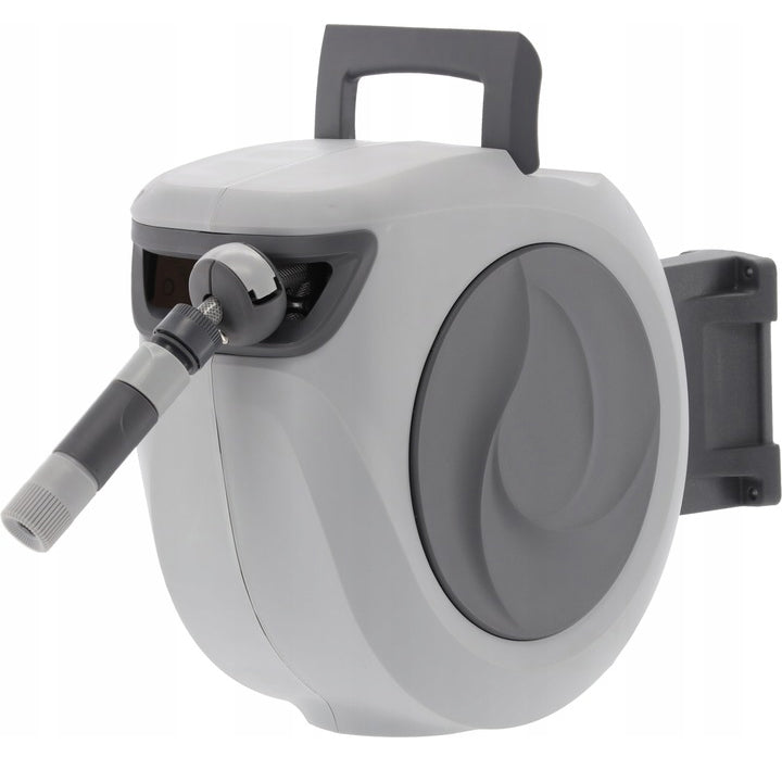 Tambur automat pentru furtun de gradina, 20m, montare pe perete, pivotant, retractabil