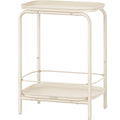 VASAGLE Masuta laterala 40x30x56 cm, cu 2 rafturi, otel rezistent la apa si zgarieturi, crem