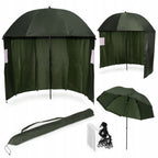 Umbrela pescuit 200x220 cm, inchidere completa cu perete detasabil, reglabil, otel si Oxford impermeabil, verde