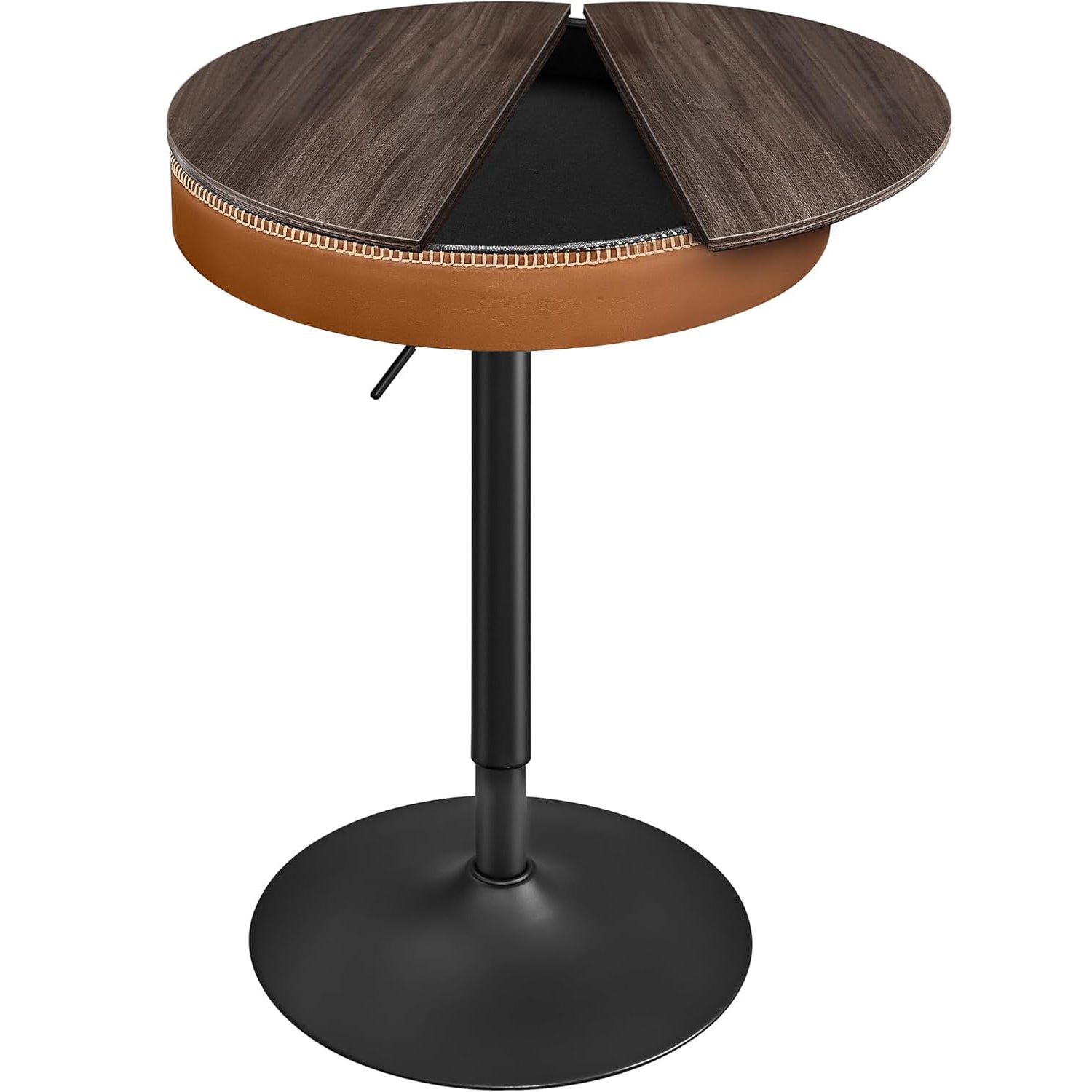 VASAGLE Masa de bar maro caramel, 59x59x(83-105) cm – inaltime reglabila, compartiment de depozitare