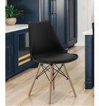 Set 4 scaune de bucatarie, design scandinav modern, sezut cu burete, negru