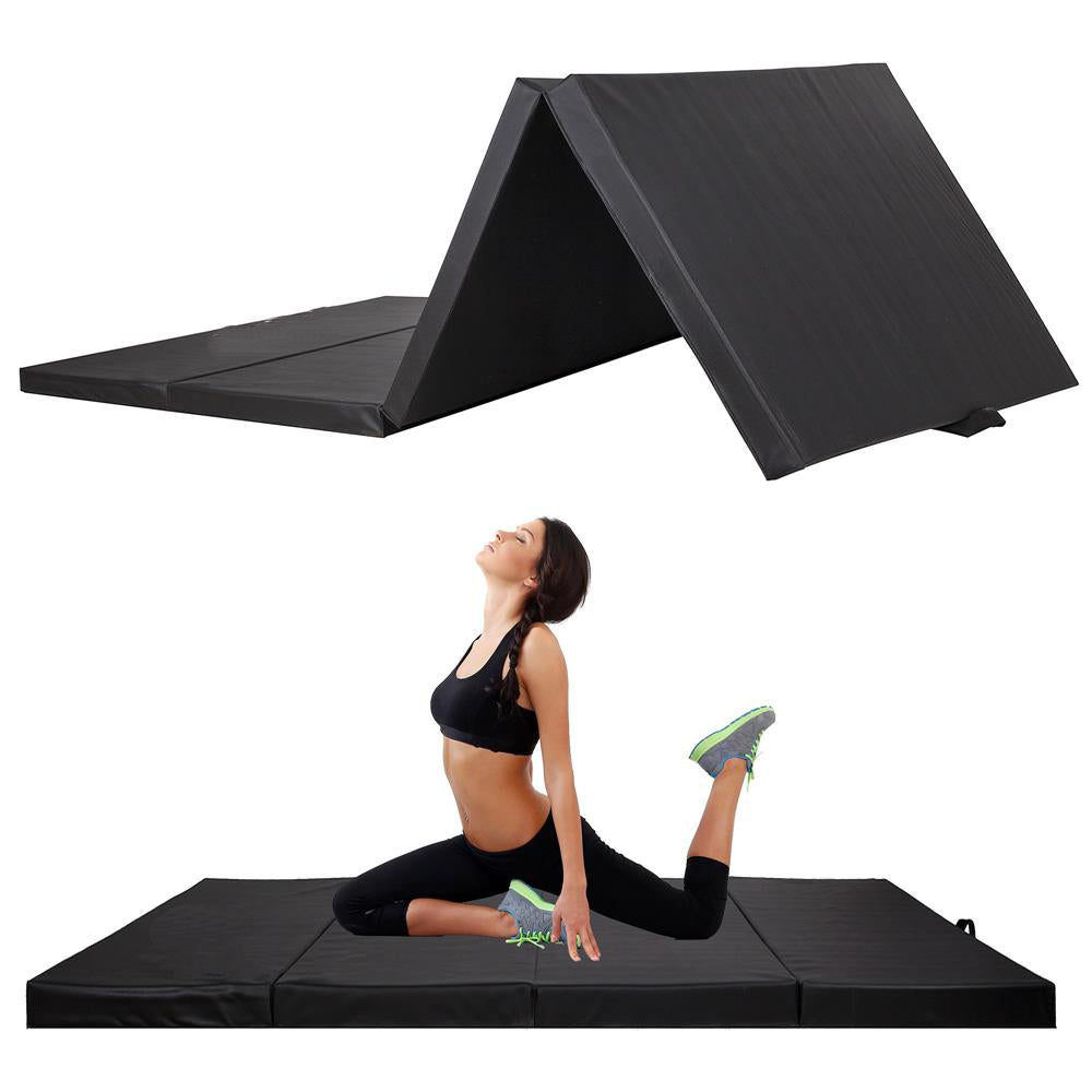 Saltea fitness groasa, dimensiune XXL, pentru antrenamente gimnastica, 240x120x5 cm, negru
