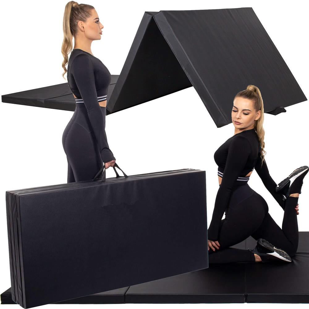 Saltea fitness groasa, dimensiune XXL, pentru antrenamente gimnastica, 240x120x5 cm, negru