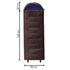 Sac de dormit tip mumie, cu geanta de transport, 220x80cm, 0-15grade, maro
