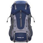 Rucsac tactic militar pentru drumetie, cu husa de ploaie, 60 litri, 25 kg, 70x40x24 cm, gri albastru