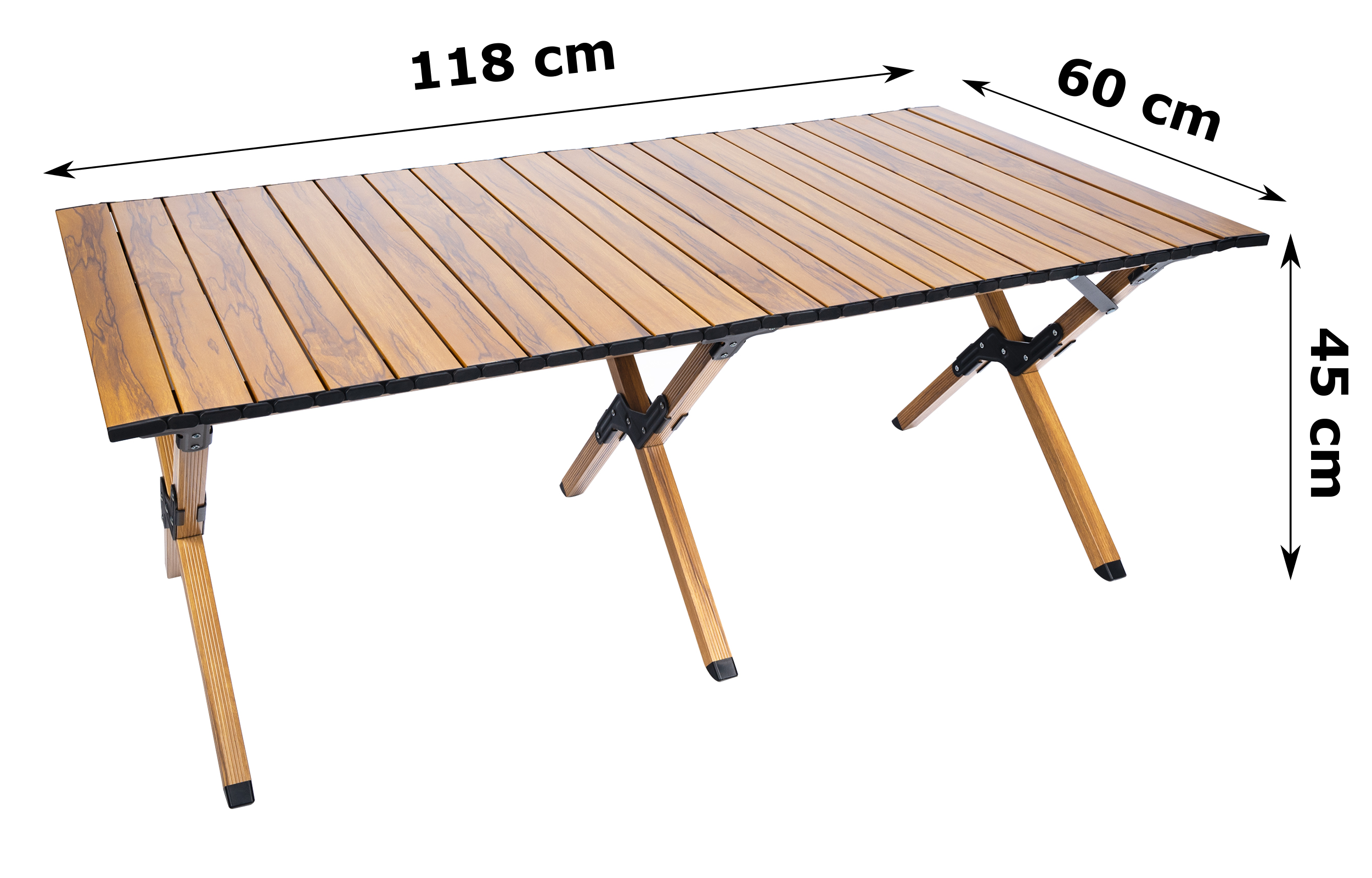 Masa pentru camping cu sistem de pliere rapida, cadru ultra usor din aluminiu, 118x60x45cm, maro