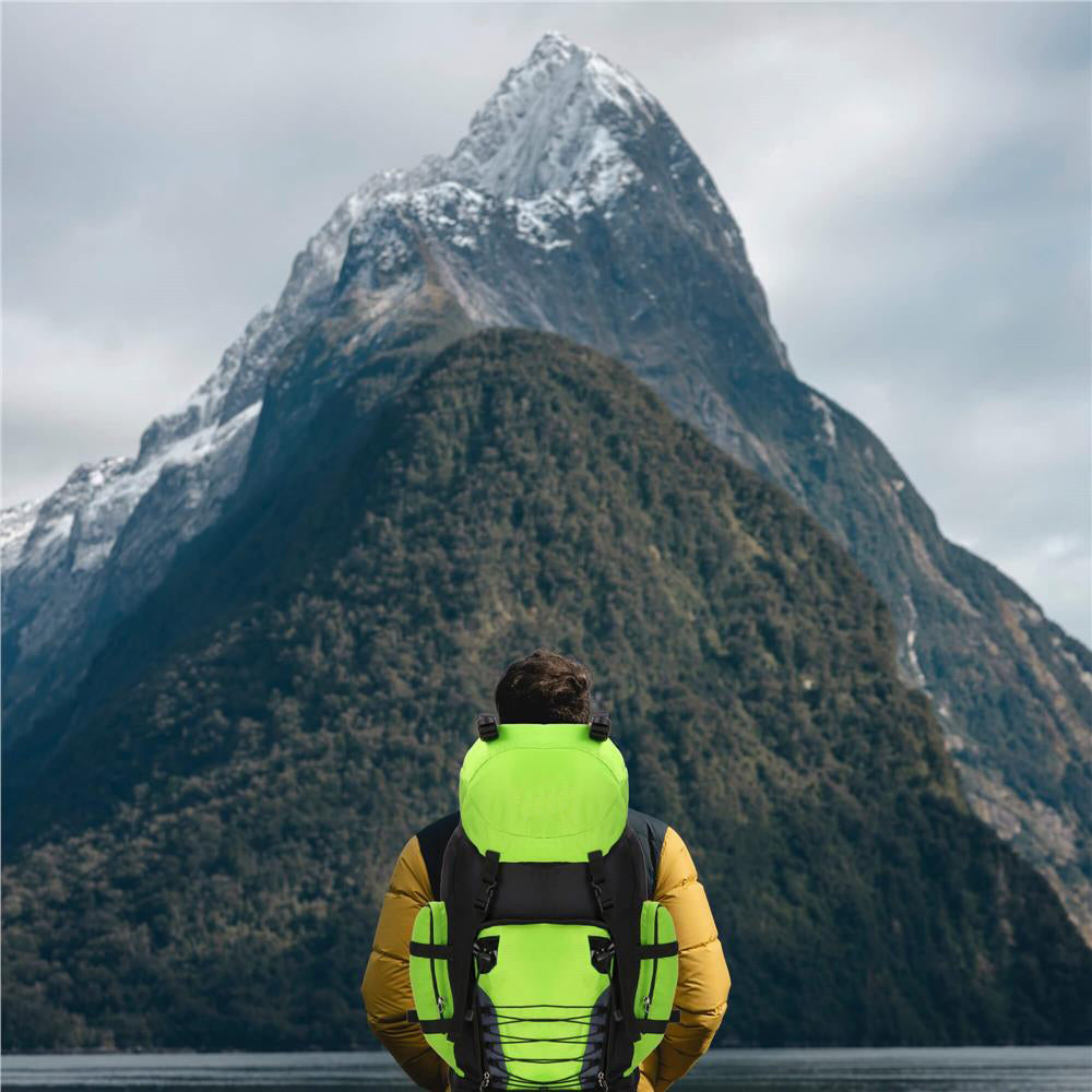 Rucsac tactic militar pentru drumetie, cu husa de ploaie, 90 litri, 25 kg, 85x38x26 cm, verde negru