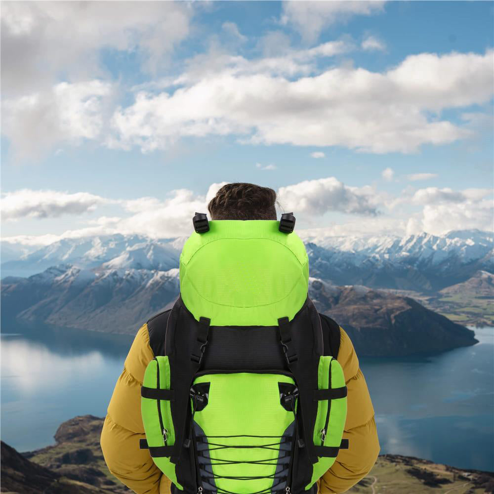 Rucsac tactic militar pentru drumetie, cu husa de ploaie, 90 litri, 25 kg, 85x38x26 cm, verde negru