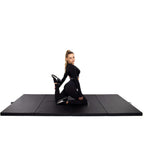 Saltea fitness groasa, dimensiune XXL, pentru antrenamente gimnastica, 240x120x5 cm, negru
