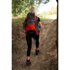 Rucsac tactic militar pentru drumetie, cu husa de ploaie, 70 litri, 25 kg, 68x35x20 cm, gri portocaliu