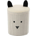 Taburet pentru copii, pliabil cu spatiu depozitare, 80kg, 28×34 cm, bej