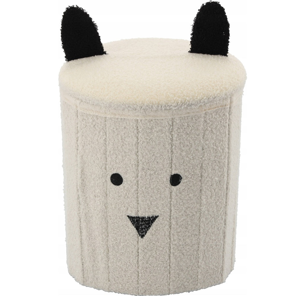 Taburet pentru copii, pliabil cu spatiu depozitare, 80kg, 28×34 cm, bej