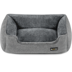 FEANDREA Pat pentru caini, cu margini groase ridicate, antiderapant, husa detasabila, marime M, 70x55x21 cm, gri