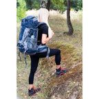 Rucsac tactic militar pentru drumetie, cu husa de ploaie, 60 litri, 25 kg, 70x40x24 cm, gri albastru