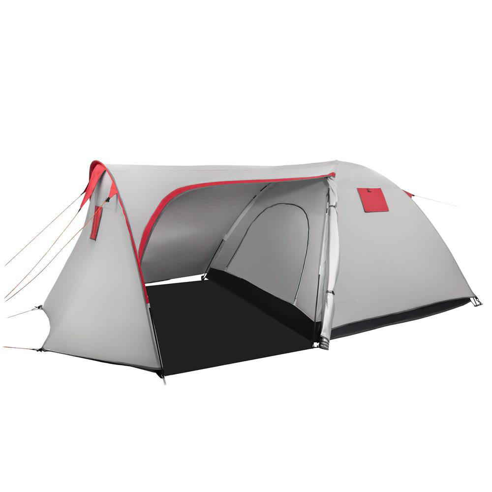 Cort plaja sau camping, impemeabil, cu terasa, 4 locuri, 200x350x135cm, gri