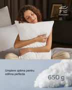 SONGMICS Set de 2 perne reversibile cu 2 fete pentru iarna sau vara, 40x80 cm, umplutura 650 g, alb