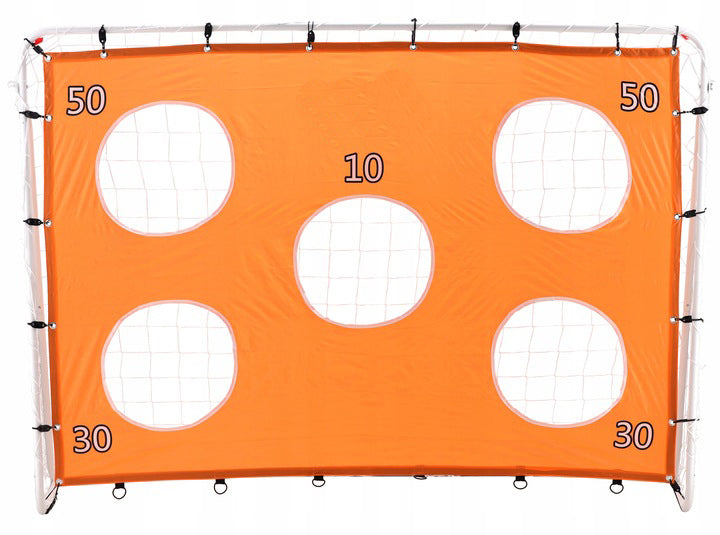 Poarta de fotbal din otel, 152x213cm, profil 25mm, tinta antrenament, portocaliu