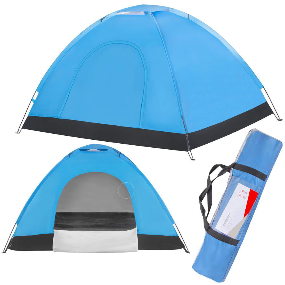 Cort plaja sau camping, impemeabil, cu protectie UV, 2 locuri, 200x150x110cm, albastru