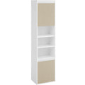 VASAGLE Dulap baie cu montare pe podea sau perete, 7 compartimente, 30x40x160 cm, alb bej