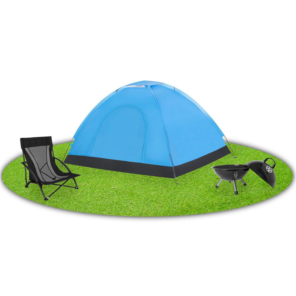Cort plaja sau camping, impemeabil, cu protectie UV, 2 locuri, 200x150x110cm, albastru