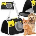Geanta pentru transport animale mici, pentru caine si pisica, pliabila, 24x40x24 cm, negru