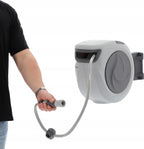 Tambur automat pentru furtun de gradina, 20m, montare pe perete, pivotant, retractabil