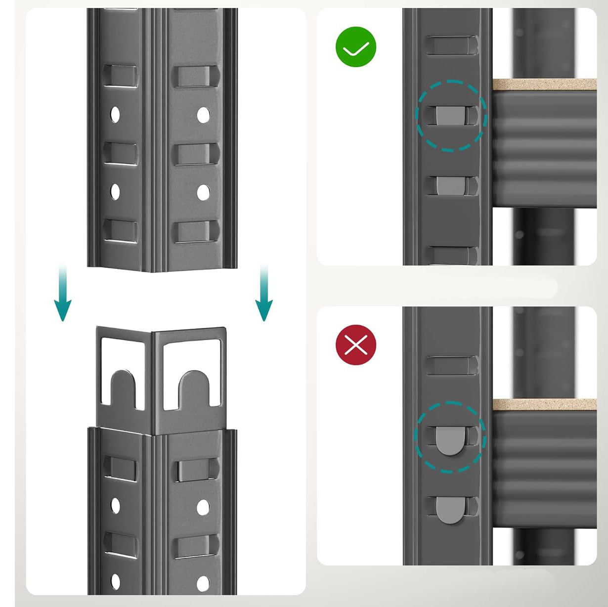 SONGMICS Raft de depozitare metalic, cu rafturi din MDF, 5 polite, max. 600 kg, 200x100x50cm, gri