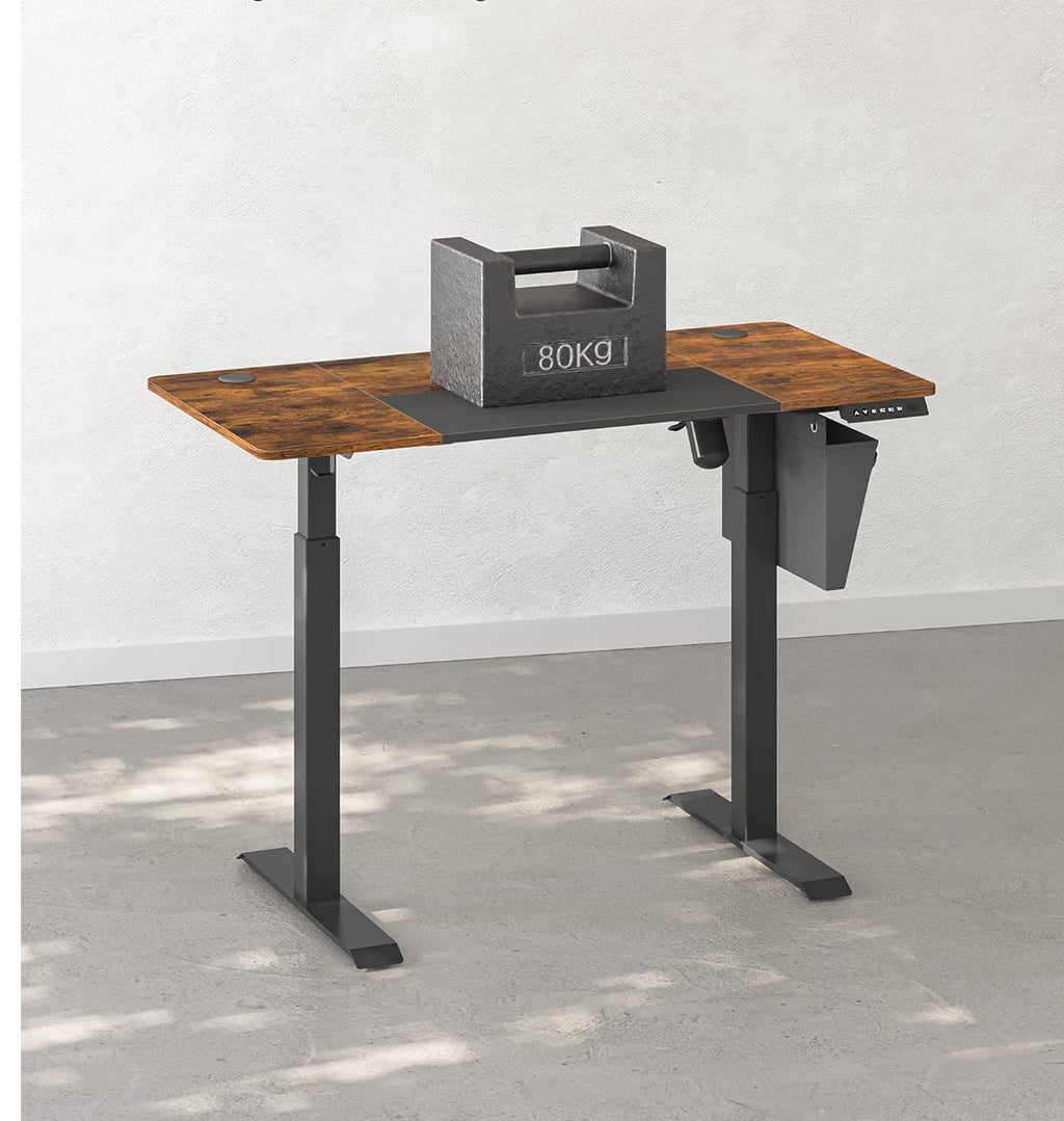 SONGMICS Birou cu reglaj electric pe inaltime, memorie cu 4 inaltimi, 60x140x(72-120)cm, maro rustic