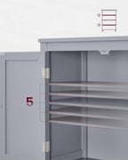 VASAGLE Dulap de baie, din MDF, cu 2 compartimente si 4 usi, rafturi reglabile, 30x60x110cm, gri