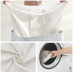 SONGMICS Cos de rufe din bambus, pliabil, cu captuseala detasabila lavabila, 3 compartimente, 150L, 60x40x62cm, gri