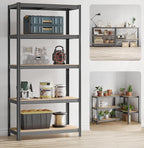 SONGMICS Raft de depozitare metalic, cu rafturi din MDF, 5 polite, max. 600 kg, 200x100x50cm, gri