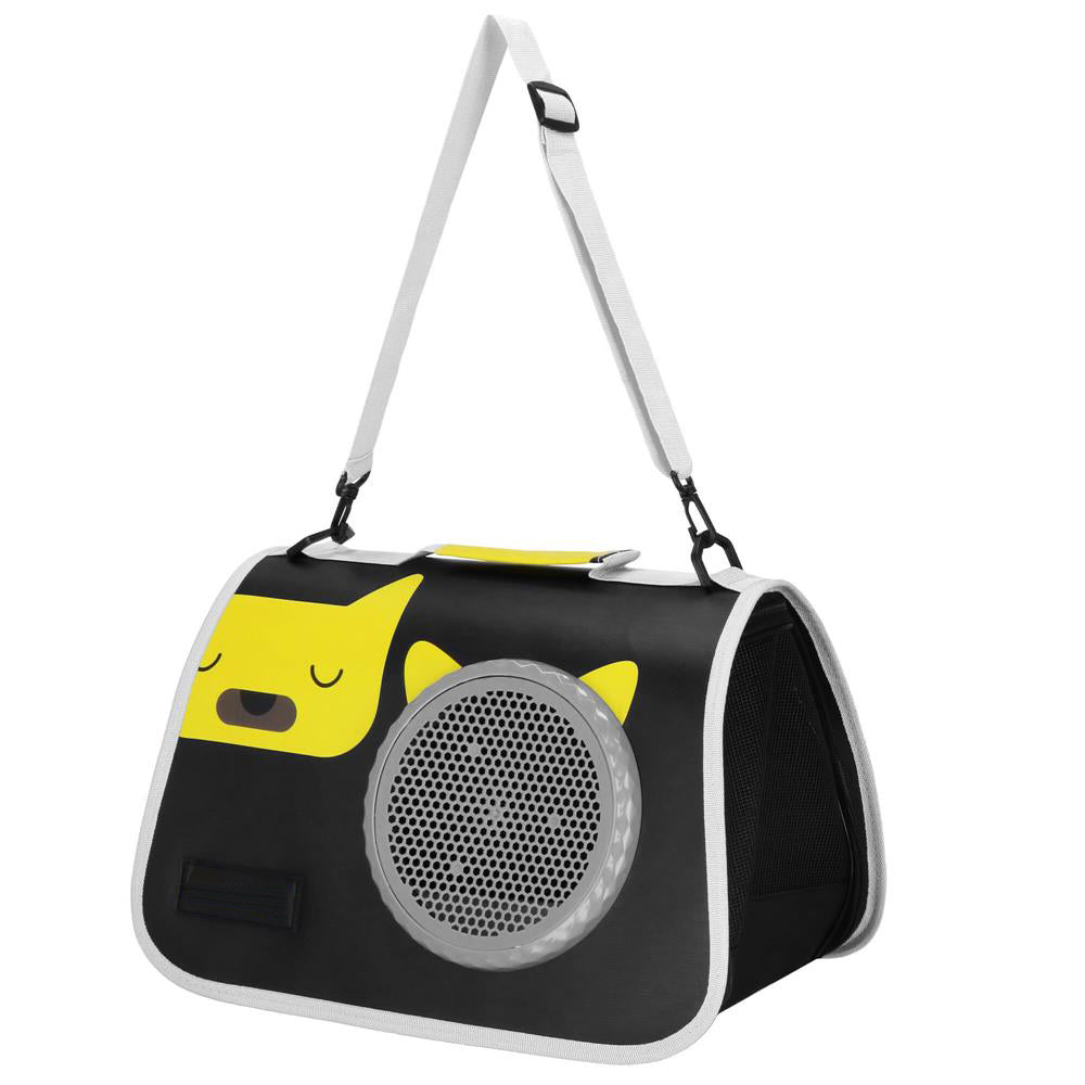 Geanta pentru transport animale mici, pentru caine si pisica, pliabila, 24x40x24 cm, negru