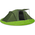 Cort camping, impemeabil, 2 camere + hol, 4 locuri, 460x200x245cm, verde