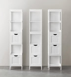 VASAGLE Dulap de baie tip coloana, din MDF, cu 2 sertare si 3 rafturi, 30x30x142 cm, alb