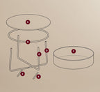 VASAGLE Masuta de cafea rotunda cu cos de stofa, stil modern, 45x75cm, alb cu bej