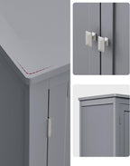 VASAGLE Dulap de baie, din MDF, cu 2 compartimente si 4 usi, rafturi reglabile, 30x60x110cm, gri