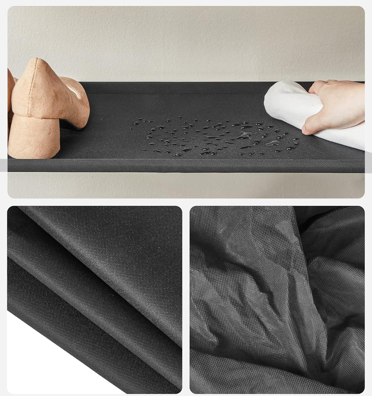 SONGMICS Raft de depozitare pantofi, metalic, 5 nivele din tesatura oxford, pentru 20-25 perechi, 29x89x93cm, maro rustic si negru